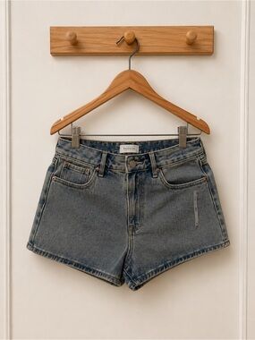 Pacific Sunwear Washed Blue High-Rise Denim Shorts